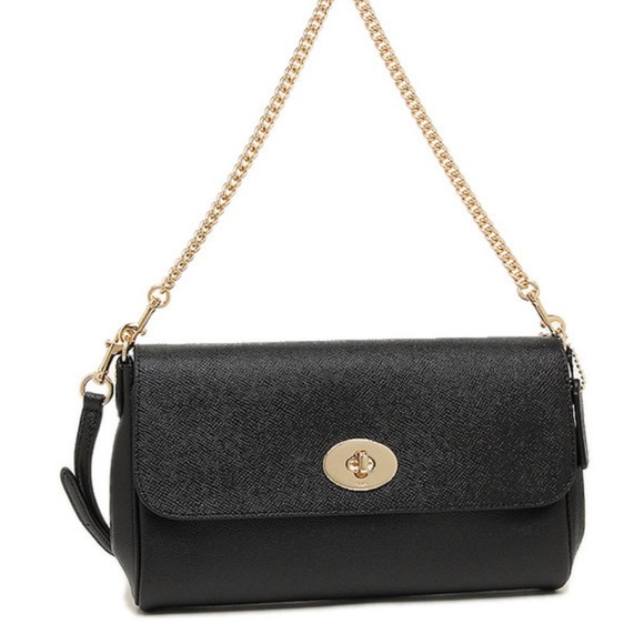 Coach Ruby Crossbody In Crossgrain Leather Gold / Black # F57528 - Picture 3 of 12